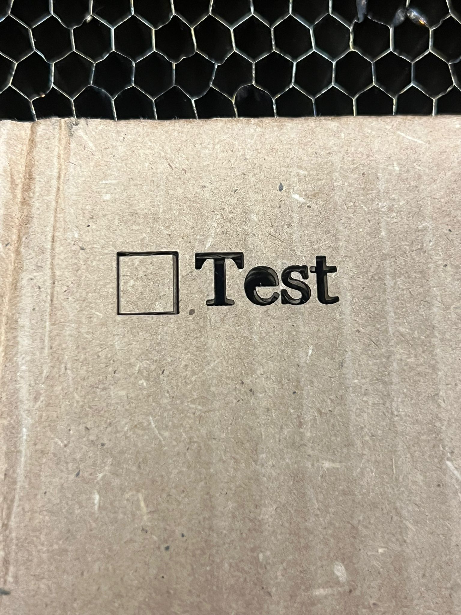 Laser cutting test